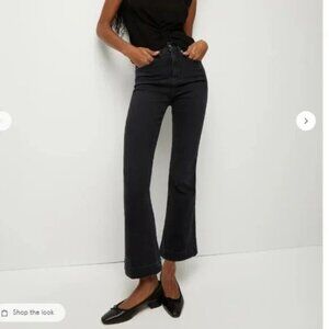 Veronica Beard Carson High Rise Ankle Flare Jeans Size 30 Black
